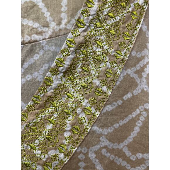 Calypso St Barth x Target Womens Tunic Top XL Tan White‎ Cotton Batik Boho Beach - Picture 6 of 8